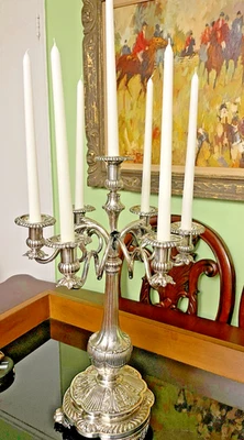 Tiffany & Co. MAKERS Victoriano c.1880 Plateado 23 pulgadas Candelabro 7 luces!! Foto 1 de 4
