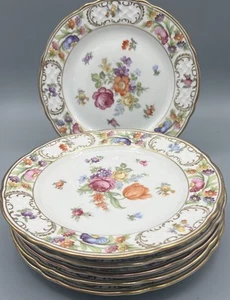 6 platos de ensalada de flores Schumann Emperatriz Dresde 7 3/4" Alemania - Imagen 1 de 10