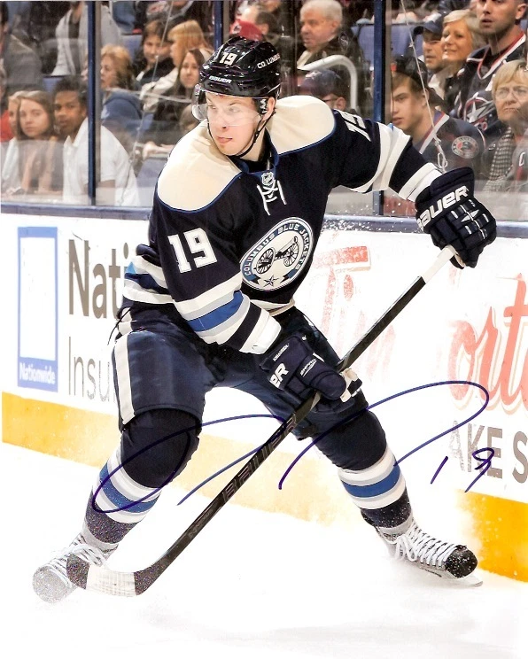 Foto autografada 8x10 assinada por Ryan Johansen azul Columbus certificado de autenticidade - Imagem 1 de 1