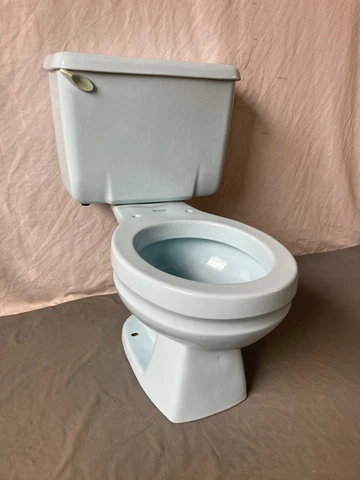 Vtg Baby Blue Porcelain Toilet Bowl Tank Lid Old Standard Standard 102-22E Cover
