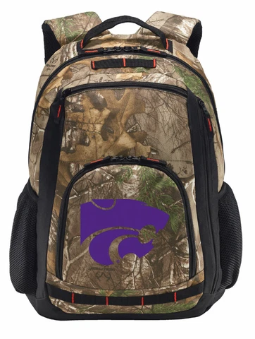 K-State Camo Backpack OFFICIAL REALTREE CAMO Kansas State Computer Laptop Bag Cover