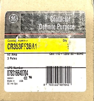 GE CR353FF3BA1 MOTOR CONTACTOR CR353 (TRANE CTR532) - Image 1 of 4