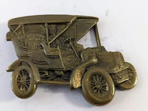 Vintage Automobile Antique Car Shaped Model A Solid Brass Belt Buckle - Picture 1 of 7