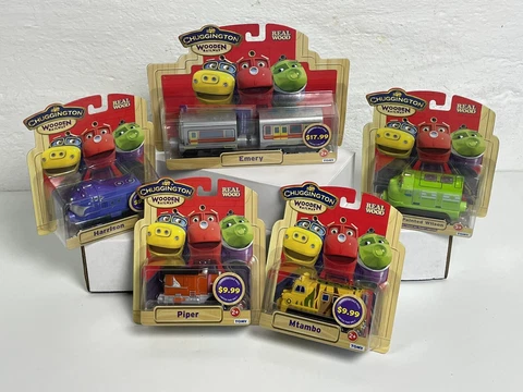 Chuggington Wooden Train Engine New Lot of 5 Emery Mtambo Piper Harrison Wilson Cover