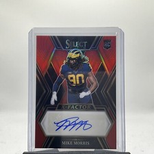 2023 Select Draft Picks Mike Morris X-Factor Red Prizm Auto #XS-MMO Michigan