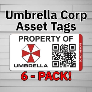 Umbrella Corporation Asset Tags (Vinyl Decal Sticker, Car laptop window tumbler  - Picture 1 of 6