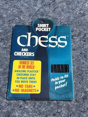NOS 1974 Shirt Pocket Chess & Checkers Game *RARE* - Image 1 of 4