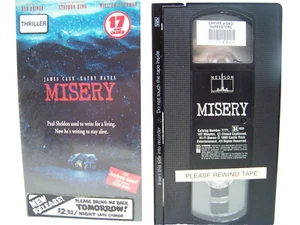 Misery VHS 1991 James Caan Kathy Bates Stephen King Thriller Clamshell Cover - Picture 1 of 3
