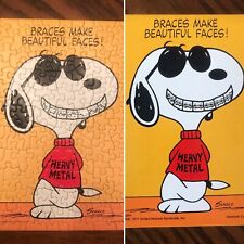 1971 Vintage Springbok Snoopy Puzzle Braces Make Beautiful Faces Hallmark 100 Pc