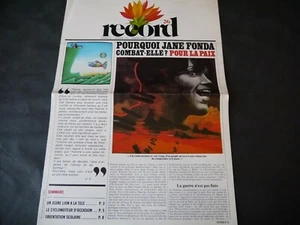 JOURNAL RECORD GRAND FORMAT N° 26 MARS 1975 NUMÉRO SIMPLE JANE FONDA - Picture 1 of 2