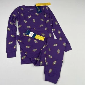 Polo Ralph Lauren Girls Purple Polo Bear Size 14 Cotton Pajama Set - Picture 1 of 8