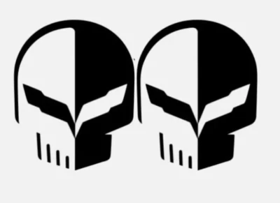 2 calcomanías de vinilo Corvette Flag Racing Stingray Jake Skull Punisher pegatina de carrocería de automóvil Foto 1 de 2