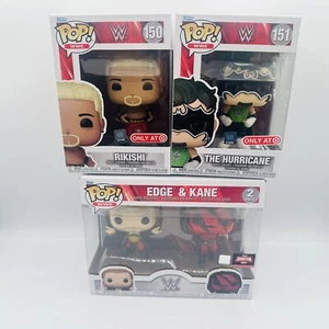 Funko POP WWE Target Con Exclusive Vinyl Figures Lot Rikishi Hurricane Kane Edge - Picture 1 of 6