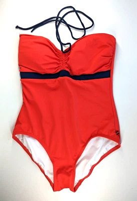 Купальный костюм женский Tommy Hilfiger размер 10 красный цельный с бретелью через шею галстук НОВЫЙ - Изображение 1 из 4