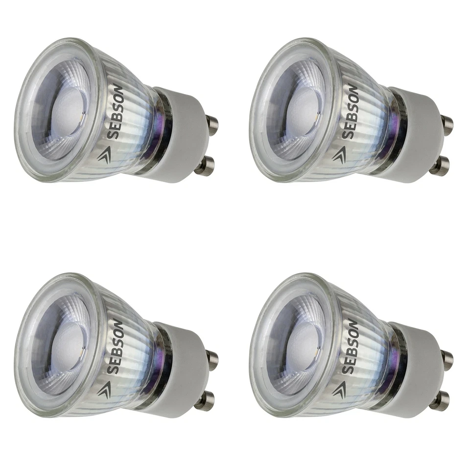 4x LED Lampen GU10 warmweiss 3W ø35m 230V Leuchtmittel Spot Strahler COB SEBSON - Bild 1 von 4