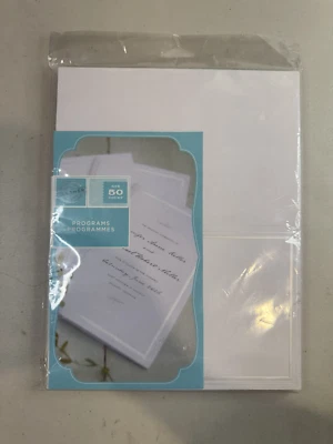 Programa de boda doble pliegue blanco perla, programas impresos en casa, 8,5” x 11” desplegado, Foto 1 de 2