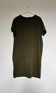 Marks & Spencer Khaki T-shirt Dress Size 12 With Pockets M&S Collection VGC