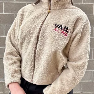 Vintage 80s Vail Figure Skating Jacket Womens Sherpa - Picture 1 of 16