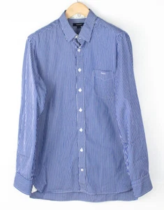 GANT Men 2 Ply 80's Pin Stripe Shirt Top Size L - Picture 1 of 9