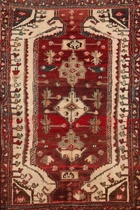 Tribal Semi-Antique Bakhtiari Geometric Hand-knotted Area Rug Wool Oriental 4x5 - Picture 1 of 12