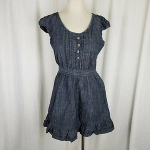 Clock House Denim Blue Jean Rockabilly Swing Fit & Flare Dress Womens sz 40 S M - Picture 1 of 9