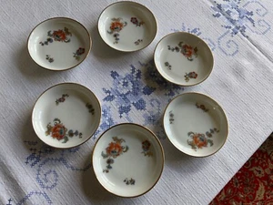 6 Konfekt Tellerchen Thomas Bavaria Blüten 🌸 🌼 8 cm Goldrand, Art Deco ca 1930 - Bild 1 von 4