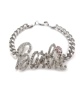 Nuevo Brazalete Barbie con Eslabones de Estrás de Cristal Identificación de Metal - Imagen 1 de 25