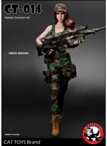 Katzenspielzeug 1/6 Militär weibliche Figur Zubehör Set grün Tarnmuster mit Kopf CT014B - Bild 1 von 7