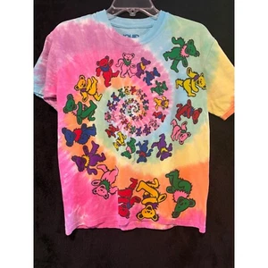 Liquid Blue Grateful Dead Dancing Bears Tie Dye T-Shirt Colorful S - Picture 1 of 6