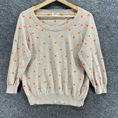 Wallace Sweater Pullover Women S Small Gray Polka Dot 3/4 Sleeve Round Neck Knit - Image 1 of 4