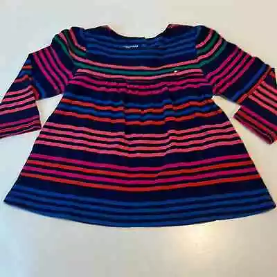 Tommy Hilfiger baby girl tunica blouse in mix color stripes 100% cotton size 12m - Image 1 of 4