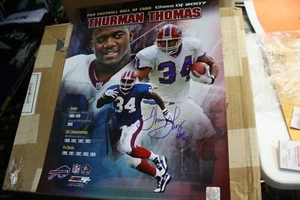 BUFFALO BILLS THURMAN THOMAS SIGNED 16X20 PHOTO HOF 2007 COLLAGE JSA WITNESS - Picture 1 of 2