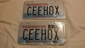 2007 CEE HOX {Sea Hawks} Washington Vanity License Plate pair - Picture 1 of 5