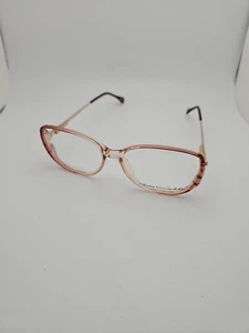 Gloria Vanderbilt 746 Zyloware 265 Gold & Pink Floral Pattern Eyeglass Frames - Picture 1 of 5
