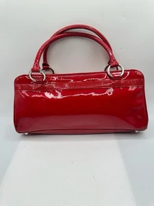 VIA SPIGA RED PATENT LEATHER SATCHEL HANDBAG - Picture 1 of 9