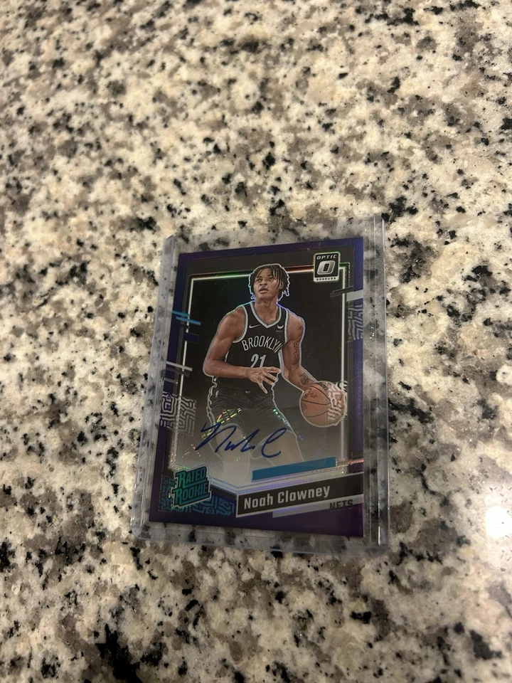 2023/24 Panini Optic Purple Noah Clowney RC Nets Autograph Auto - Image 1 of 1