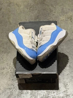 Nike Air Jordan 11 Retro Low TD "UNC" White Blue 505836-106 Toddler Sz 2C NEW - Image 1 of 4