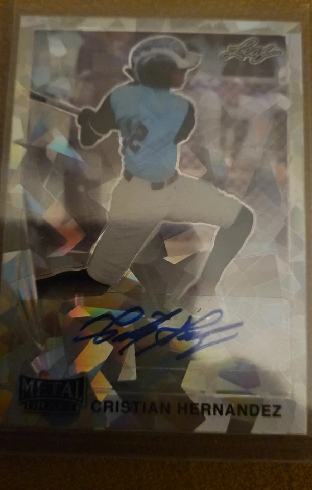 2021 Leaf Metal Draft - 1990 Leaf Autographs Cristian Hernandez #LA-CH1... - Image 1 of 2