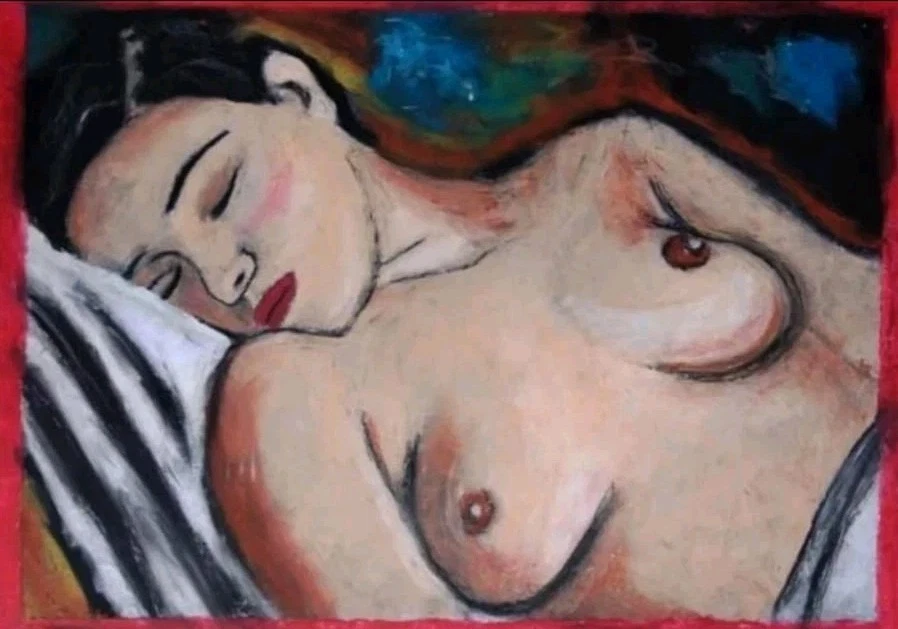 Moderne Kunst, Gemälde Auf Papier A4 Ölkreide, Modern Abstract Art - Bild 1 von 1