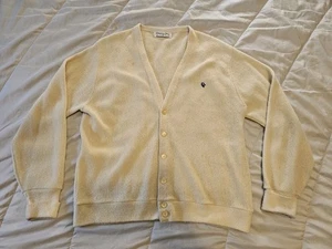 Cárdigan Christian Dior Vintage Años 80 Monsieur Hombre XL EE. UU. Orlon Beige Tostado - Imagen 1 de 14