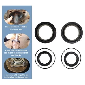 6PCS Front Axle Vaccum Knuckle Seal Kit Steel Rubber Great Sealing 50491 For - Picture 1 of 24