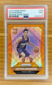 Devin Booker 2015 Prizm Orange Wave Color Match PSA 9 Mint Rookie RC Suns - Picture 1 of 2