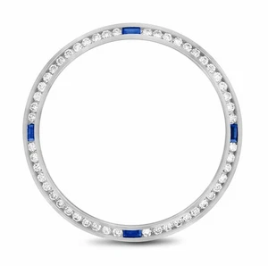 JUEGO DE BISEL DE ZAFIRO Y DIAMANTE NATURAL PARA ROLEX 36 MM DATEJUST CANAL 1,30 CT - Imagen 1 de 7