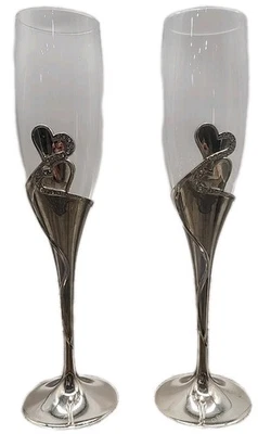 Copas de champán de boda vintage para novia y novio [143] Foto 1 de 4