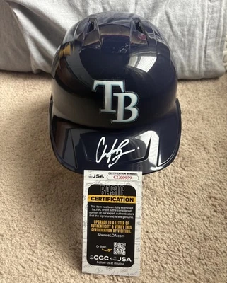 Chandler Simpson Signed Autographed Tampa Bay Rays FULL SIZE Batting Helmet JSA! - Image 1 of 4