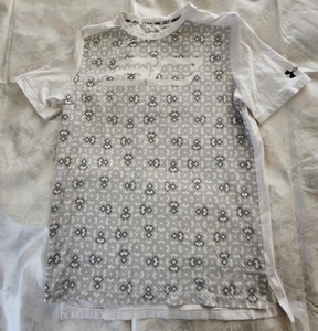 Under Armour Youth XL Heat Gear holgado gris blanco peso ligero - Imagen 1 de 5