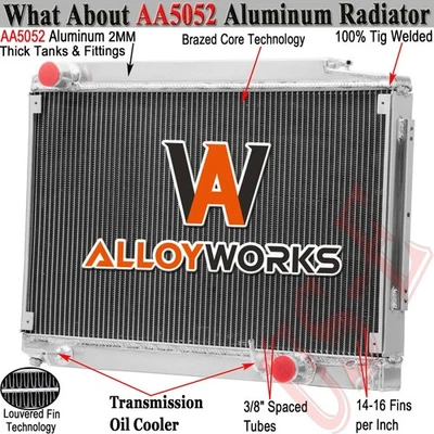 Radiador de alumínio 2 fileiras para 1975-1981 1976 Mercedes-Benz 450SLC 450SL 380SL 4,5L - Imagem 1 de 4