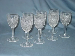 8 St. Louis Cristal French Crystal Florence Pineapple Cut Wine Glasses 5.5" - Picture 1 of 4