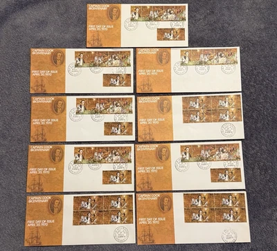 1970 Captain Cook Bicentenary Lot of 9 First Day Covers Australia April 20 FDC - Image 1 of 4