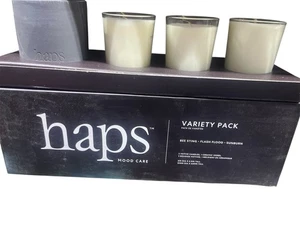 HAPS Mood Care Candle SET Variety Pack 3 Candles 1 Ceramic Votive Vessel - New - Picture 1 of 2